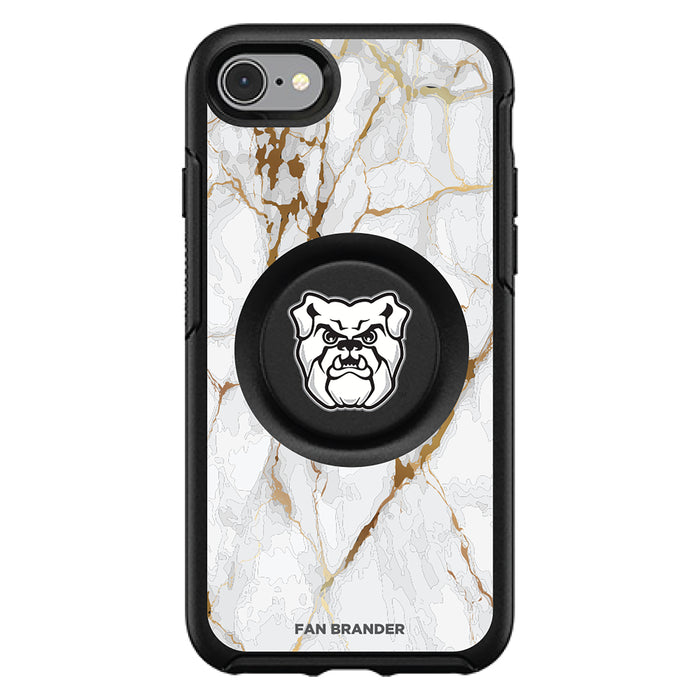 OtterBox Otter + Pop symmetry Phone case with Butler Bulldogs White Marble Background