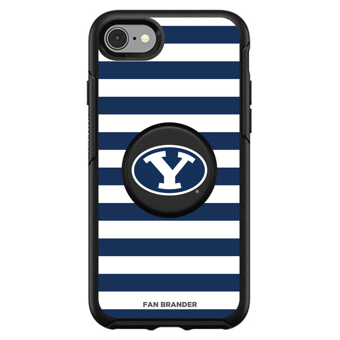 OtterBox Otter + Pop symmetry Phone case with Brigham Young Cougars Primary Logo and Striped Design