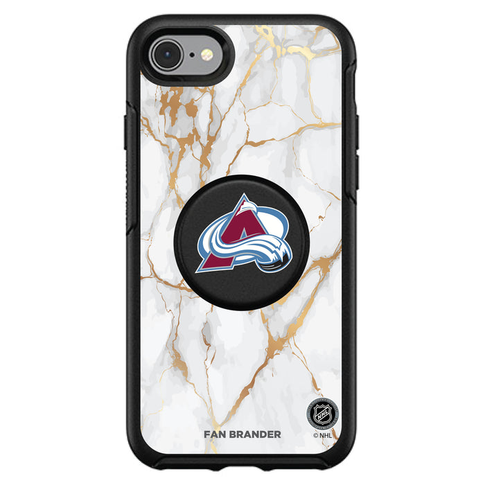 OtterBox Otter + Pop symmetry Phone case with Colorado Avalanche White Marble design