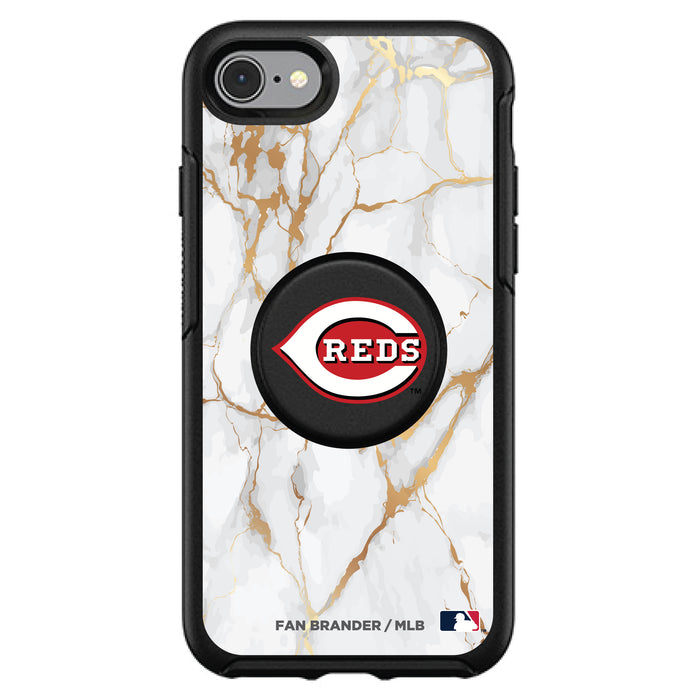 OtterBox Otter + Pop symmetry Phone case with Cincinnati Reds White Marble design