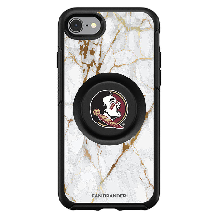 OtterBox Otter + Pop symmetry Phone case with Florida State Seminoles White Marble Background