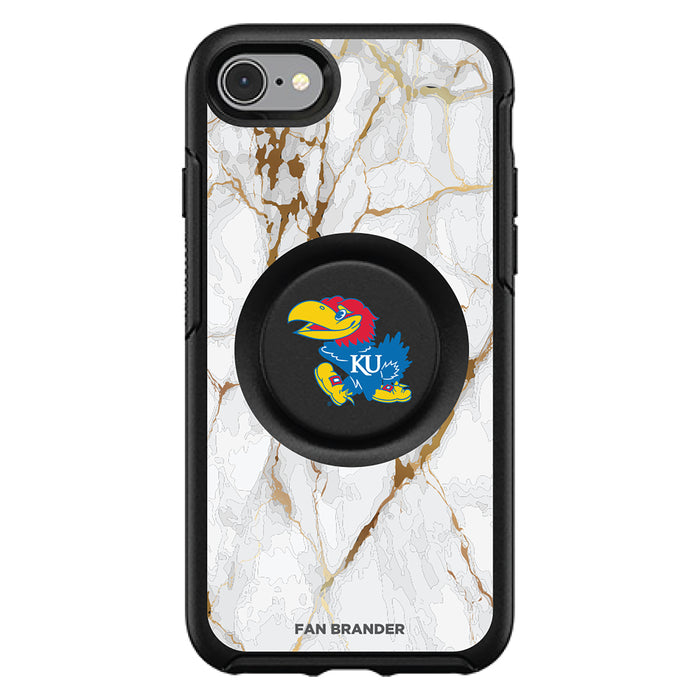 OtterBox Otter + Pop symmetry Phone case with Kansas Jayhawks White Marble Background