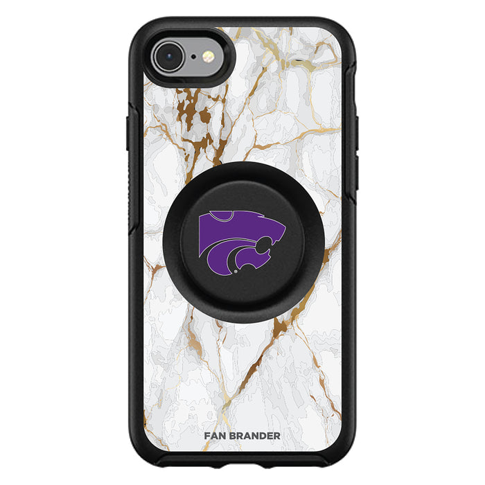 OtterBox Otter + Pop symmetry Phone case with Kansas State Wildcats White Marble Background
