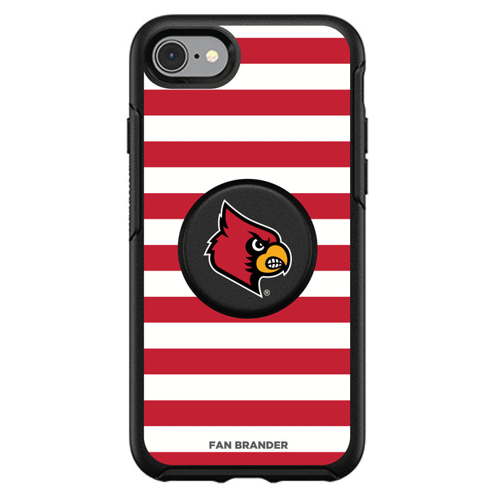 OtterBox Otter + Pop symmetry Phone case with Louisville Cardinals Primary Logo and Striped Design