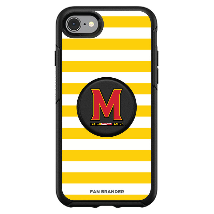 OtterBox Otter + Pop symmetry Phone case with Maryland Terrapins Primary Logo and Striped Design