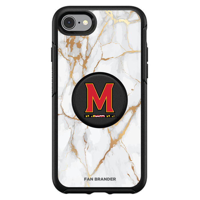 OtterBox Otter + Pop symmetry Phone case with Maryland Terrapins White Marble Background