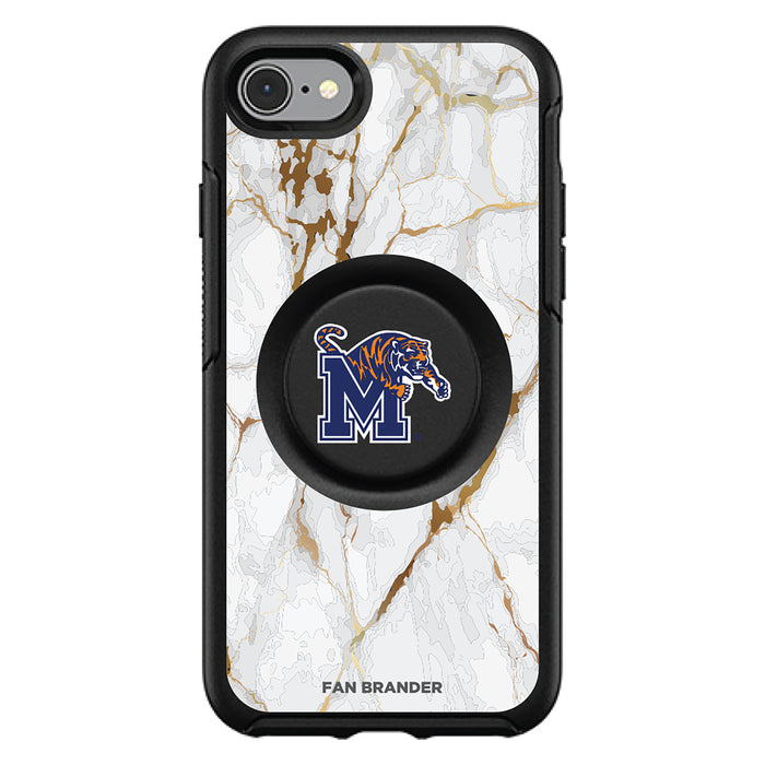 OtterBox Otter + Pop symmetry Phone case with Memphis Tigers White Marble Background