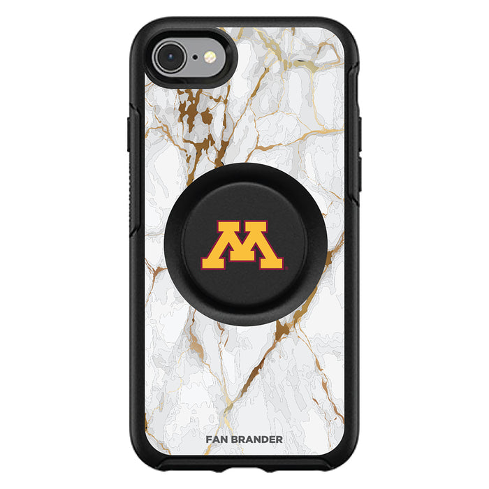 OtterBox Otter + Pop symmetry Phone case with Minnesota Golden Gophers White Marble Background