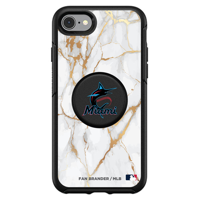 OtterBox Otter + Pop symmetry Phone case with Miami Marlins White Marble design