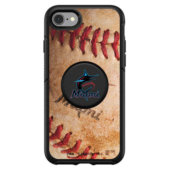 OtterBox Otter + Pop symmetry Phone case with Miami Marlins Primary Logo with Baseball Design