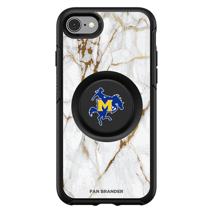 OtterBox Otter + Pop symmetry Phone case with McNeese State Cowboys White Marble Background