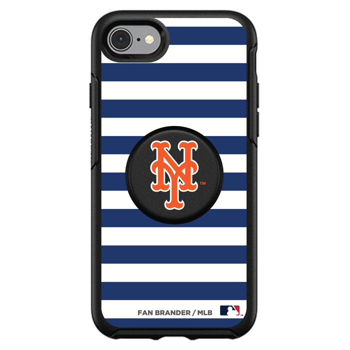 OtterBox Otter + Pop symmetry Phone case with New York Mets Primary Logo and Striped Design