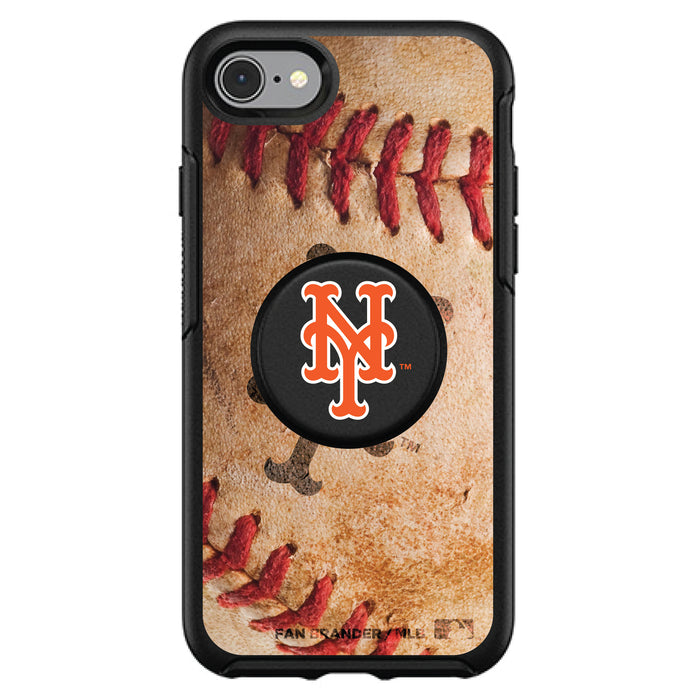 OtterBox Otter + Pop symmetry Phone case with New York Mets Primary Logo with Baseball Design