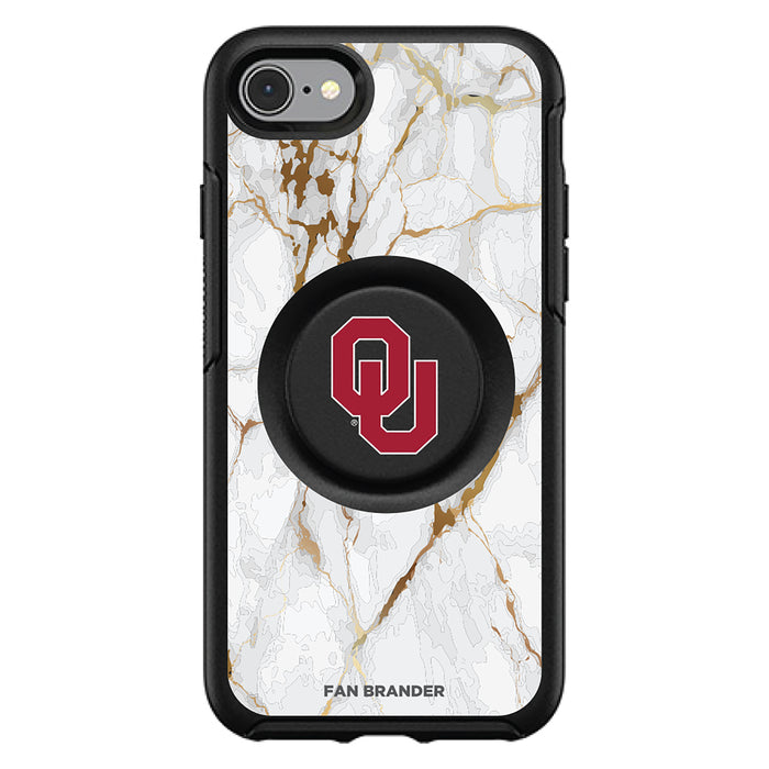 OtterBox Otter + Pop symmetry Phone case with Oklahoma Sooners White Marble Background