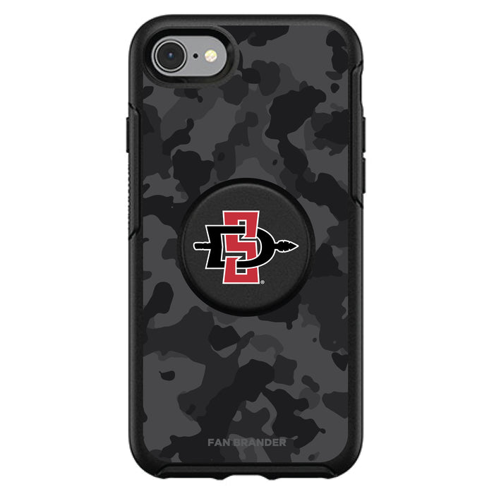 OtterBox Otter + Pop symmetry Phone case with San Diego State Aztecs Urban Camo background