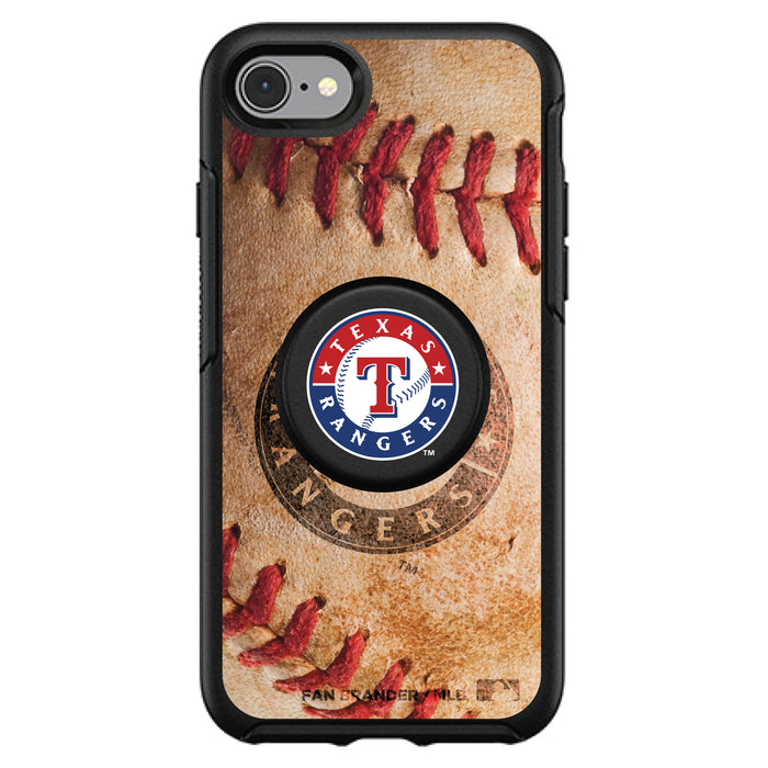 OtterBox Otter + Pop symmetry Phone case with Texas Rangers Primary Logo with Baseball Design