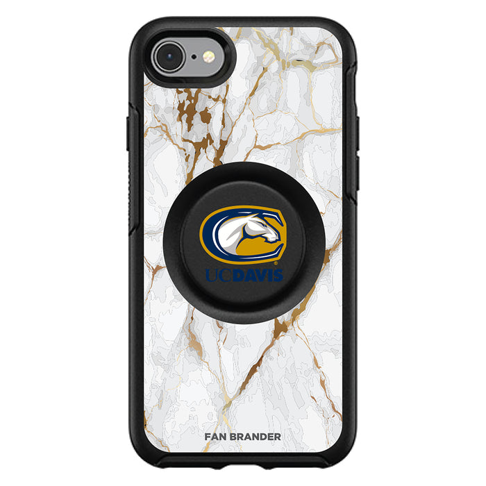 OtterBox Otter + Pop symmetry Phone case with UC Davis Aggies White Marble Background