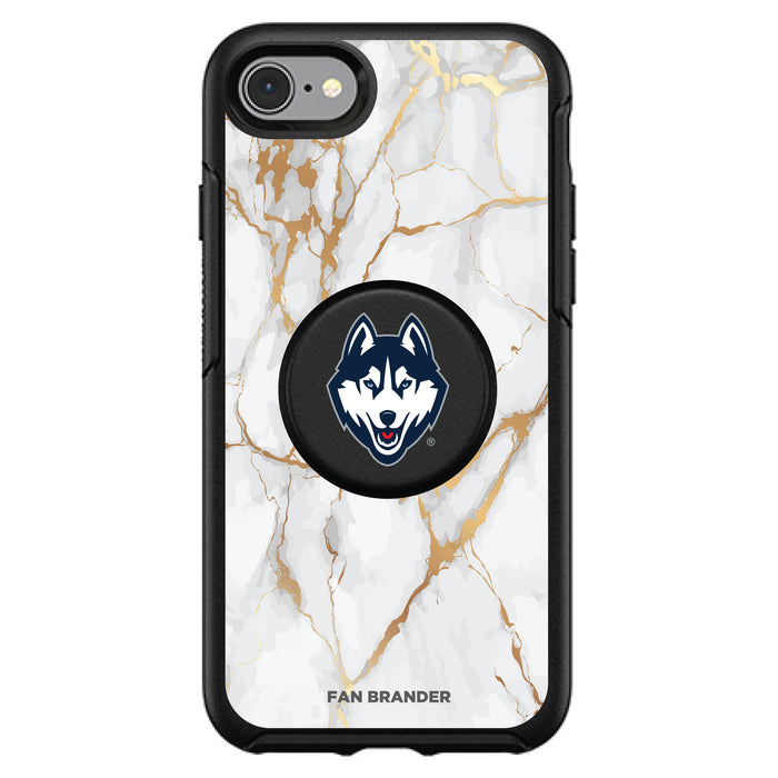 OtterBox Otter + Pop symmetry Phone case with Uconn Huskies White Marble Background