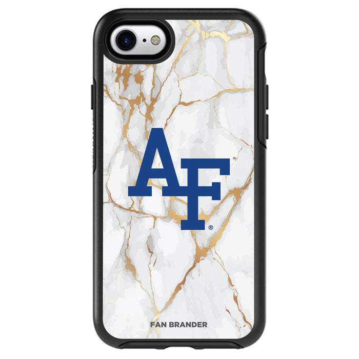 OtterBox Black Phone case with Airforce Falcons White Marble Background