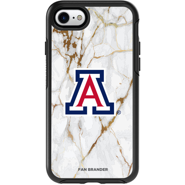 OtterBox Black Phone case with Arizona Wildcats White Marble Background