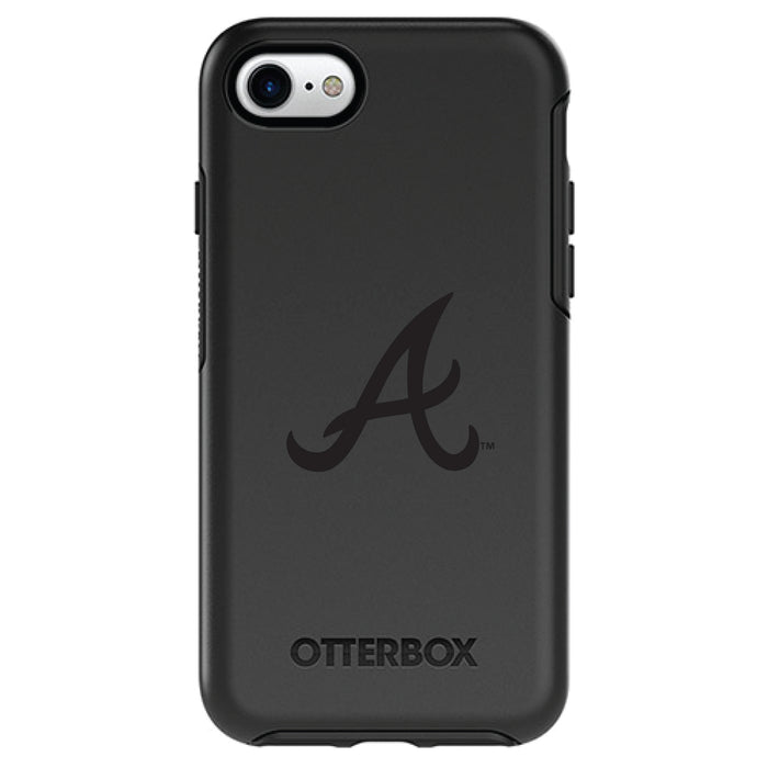 OtterBox Black Phone case with Atlanta Braves Primary Logo in Black