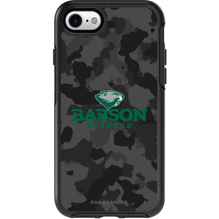OtterBox Black Phone case with Babson University Urban Camo Background