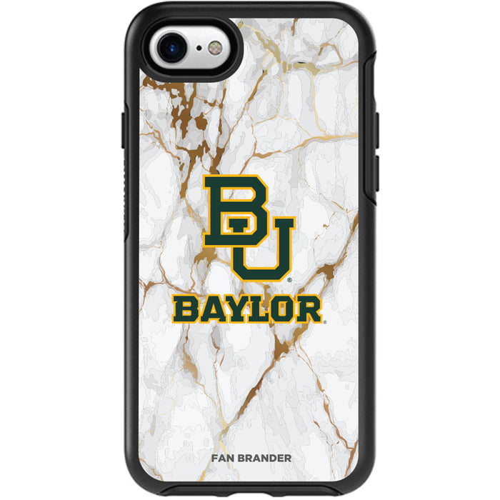 OtterBox Black Phone case with Baylor Bears White Marble Background