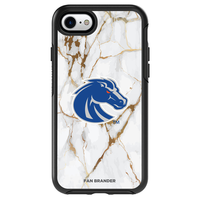 OtterBox Black Phone case with Boise State Broncos Tide White Marble Background