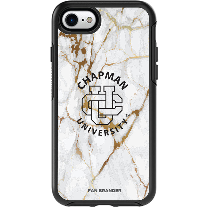 OtterBox Black Phone case with Chapman Univ Panthers Tide White Marble Background