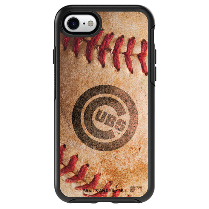 OtterBox Black Phone case with Chicago Cubs Primary Logo and Baseball Design