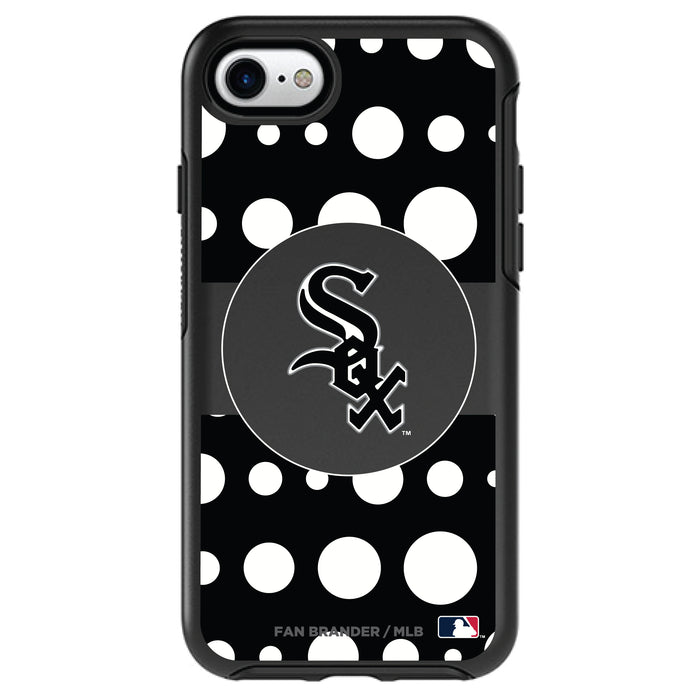 OtterBox Black Phone case with Chicago White Sox Primary Logo and Polka Dots Design