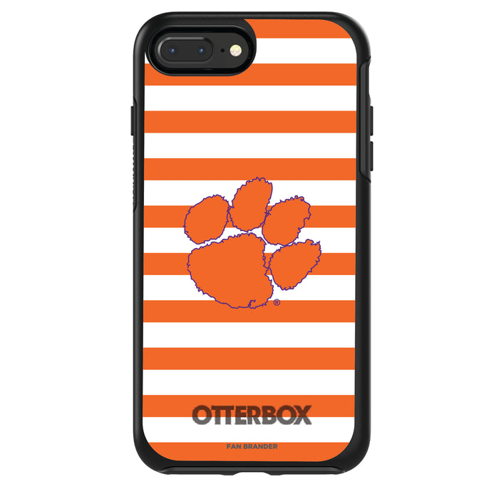 OtterBox Black Phone case with Clemson Tigers Tide Primary Logo and Striped Design