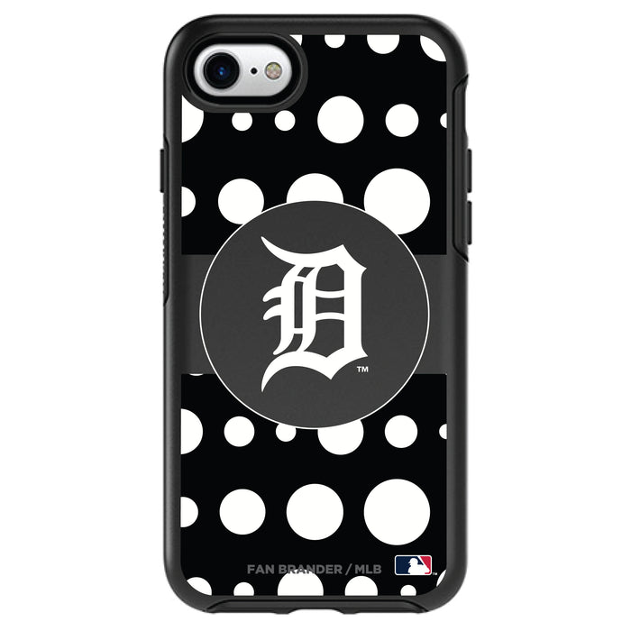 OtterBox Black Phone case with Detroit Tigers Primary Logo and Polka Dots Design