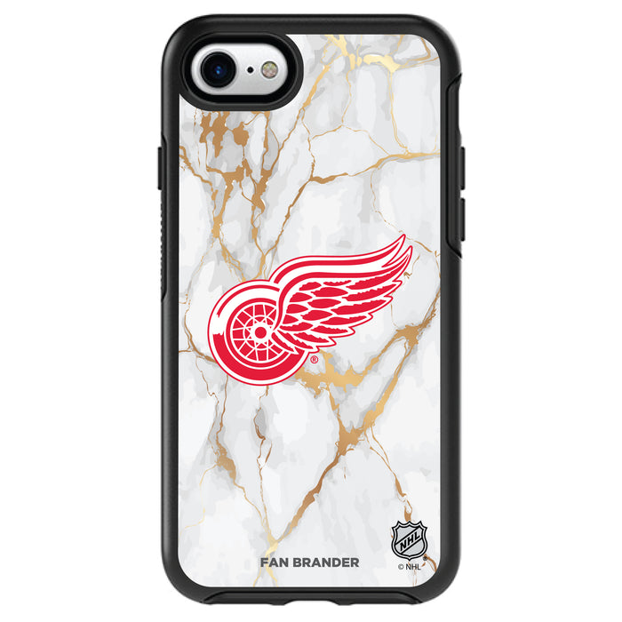 OtterBox Black Phone case with Detroit Red Wings White Marble design