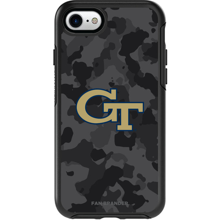 OtterBox Black Phone case with Georgia Tech Yellow Jackets Urban Camo Background