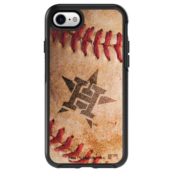OtterBox Black Phone case with Houston Astros Primary Logo and Baseball Design