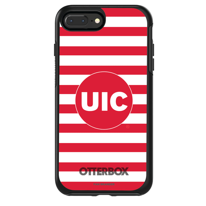 OtterBox Black Phone case with Illinois @ Chicago Flames Tide Primary Logo and Striped Design