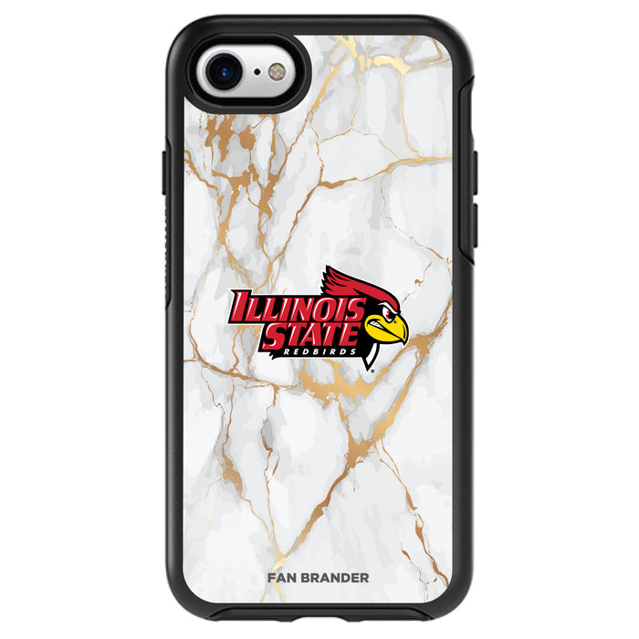 OtterBox Black Phone case with Illinois State Redbirds White Marble Background