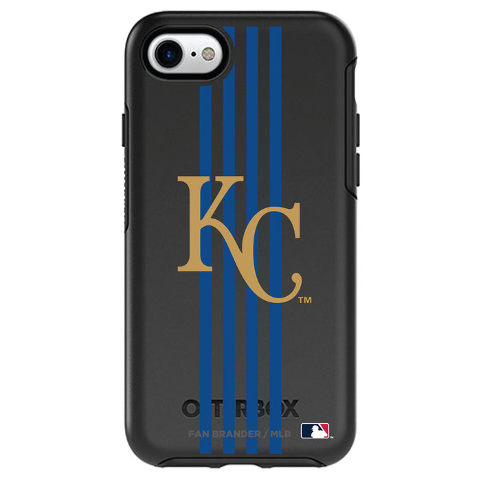OtterBox Black Phone case with Kansas City Royals Primary Logo and Vertical Stripe