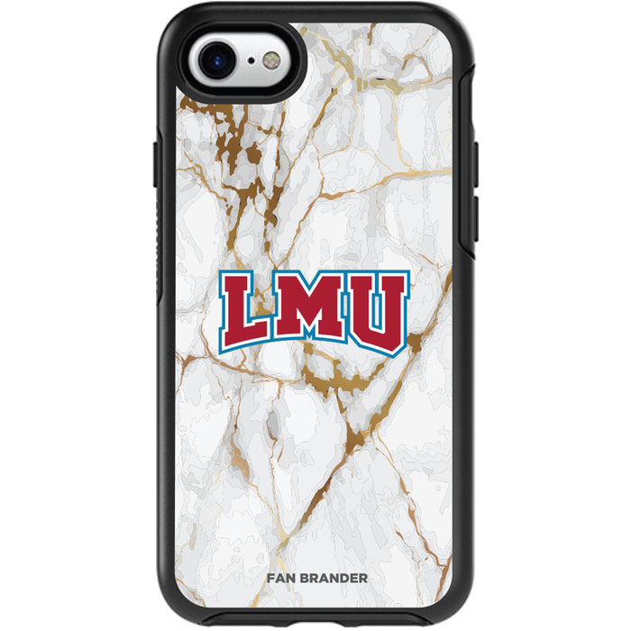 OtterBox Black Phone case with Loyola Marymount University Lions Tide White Marble Background