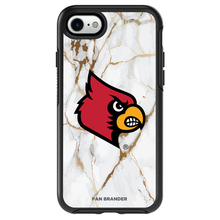 OtterBox Black Phone case with Louisville Cardinals White Marble Design