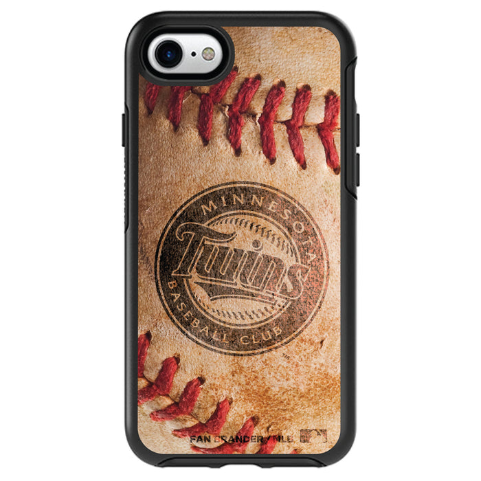 OtterBox Black Phone case with Minnesota Twins Primary Logo and Baseball Design