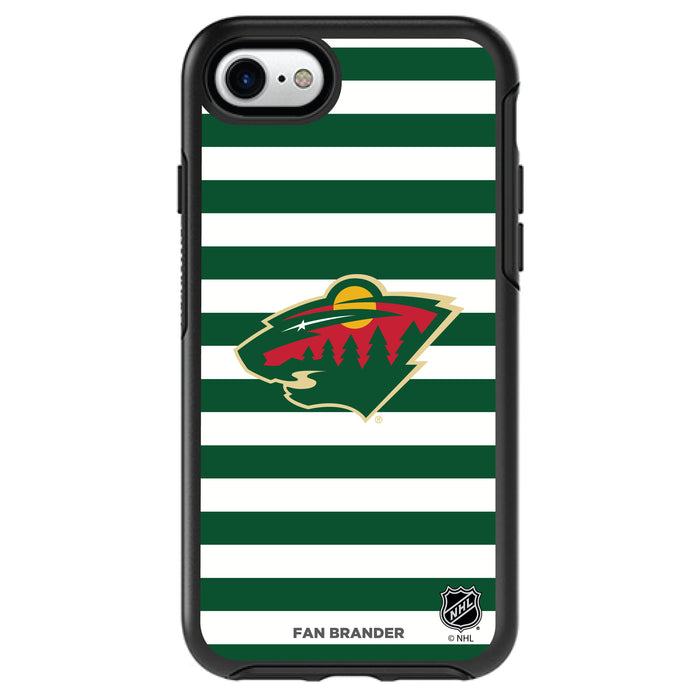 OtterBox Black Phone case with Minnesota Wild Primary Logo and Striped Design