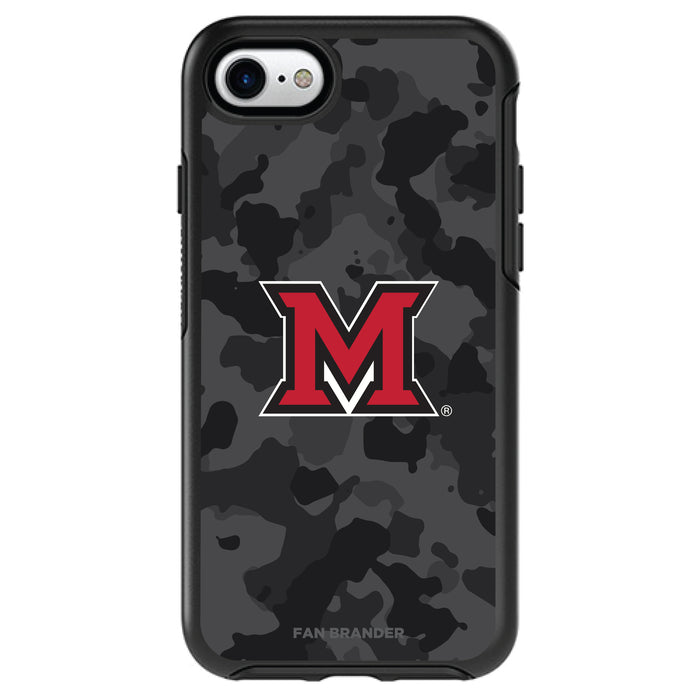 OtterBox Black Phone case with Miami University RedHawks Urban Camo Background