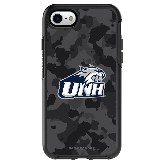 OtterBox Black Phone case with New Hampshire Wildcats Urban Camo Background