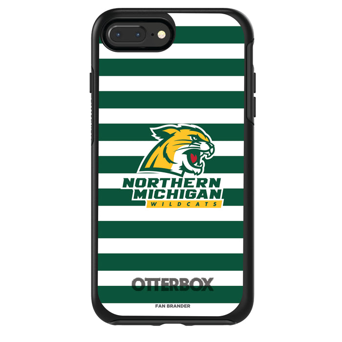 OtterBox Black Phone case with Northern Michigan University Wildcats Tide Primary Logo and Striped Design
