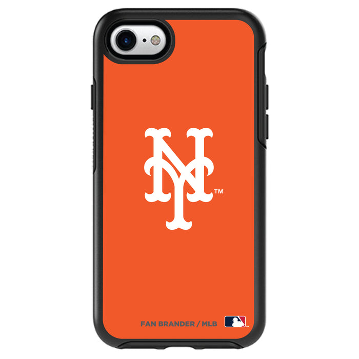 OtterBox Black Phone case with New York Mets Primary Logo and Team Background