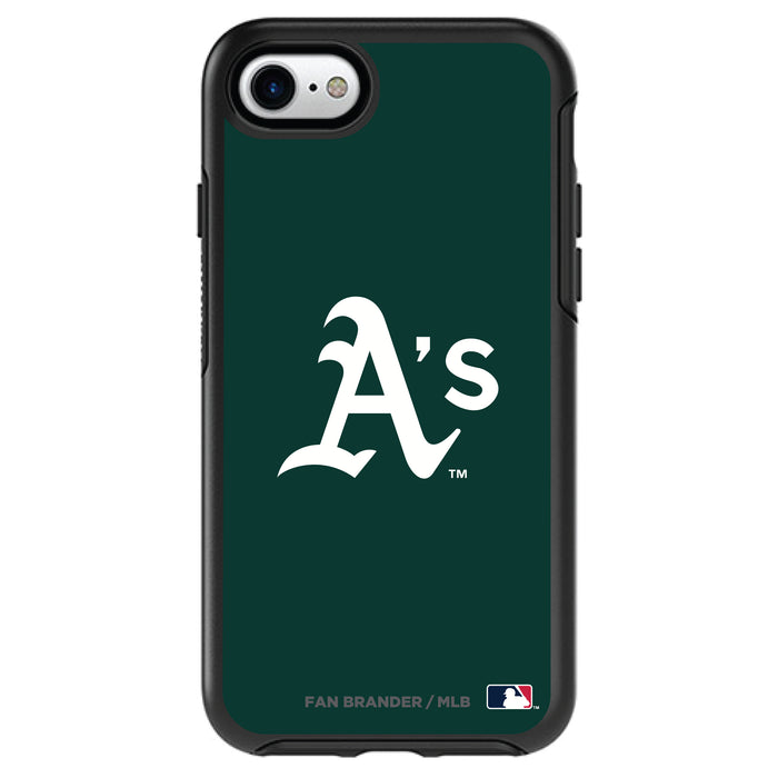 OtterBox Black Phone case with Oakland Athletics Primary Logo and Team Background