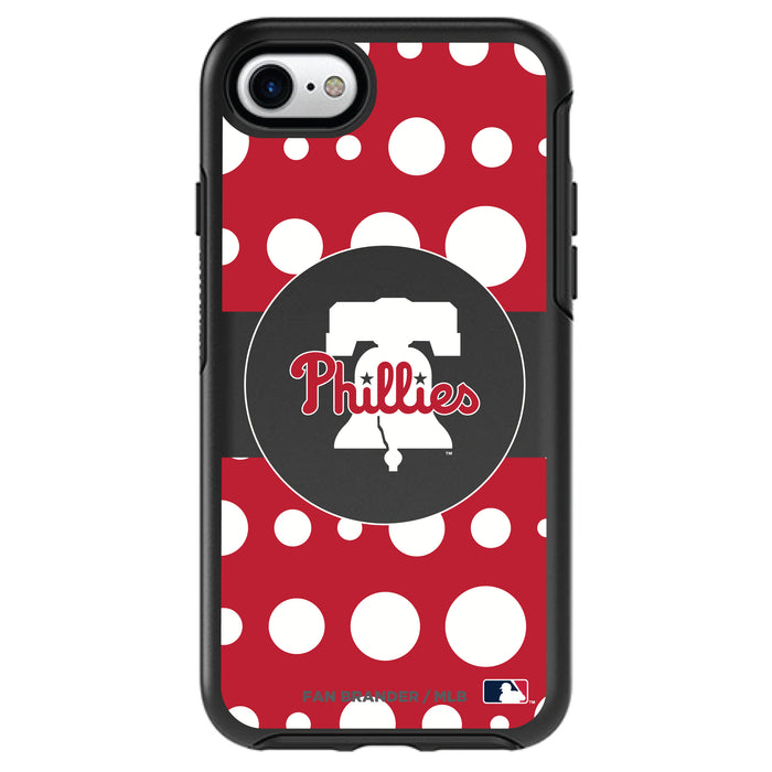 OtterBox Black Phone case with Philadelphia Phillies Primary Logo and Polka Dots Design