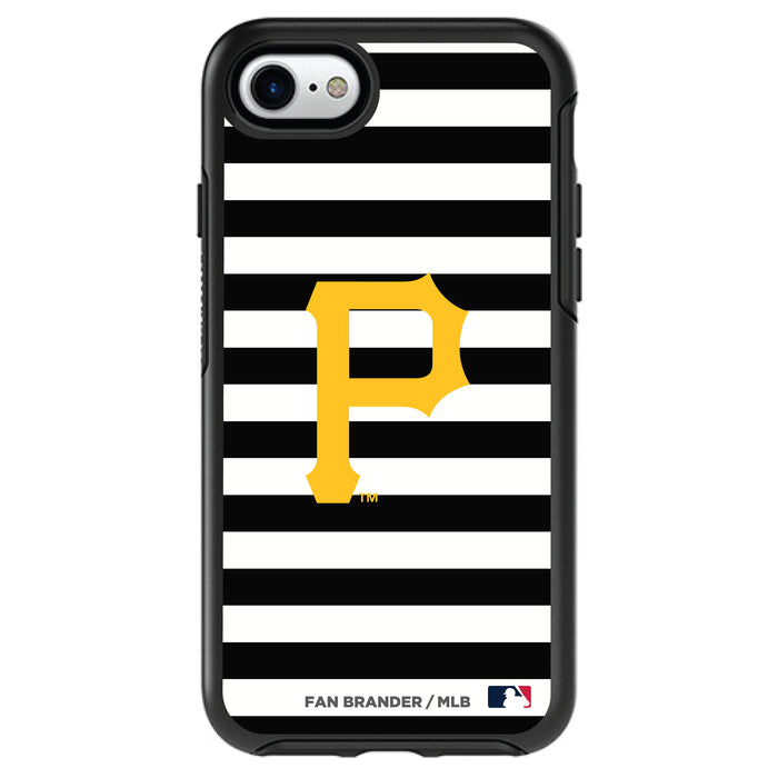 OtterBox Black Phone case with Pittsburgh Pirates Primary Logo and Striped Design